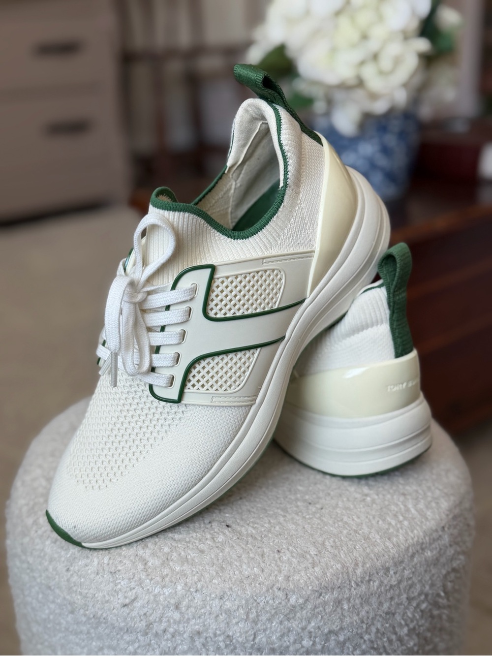 Tory Burch T-Sock Runner Sneakers Ivory/Arugula